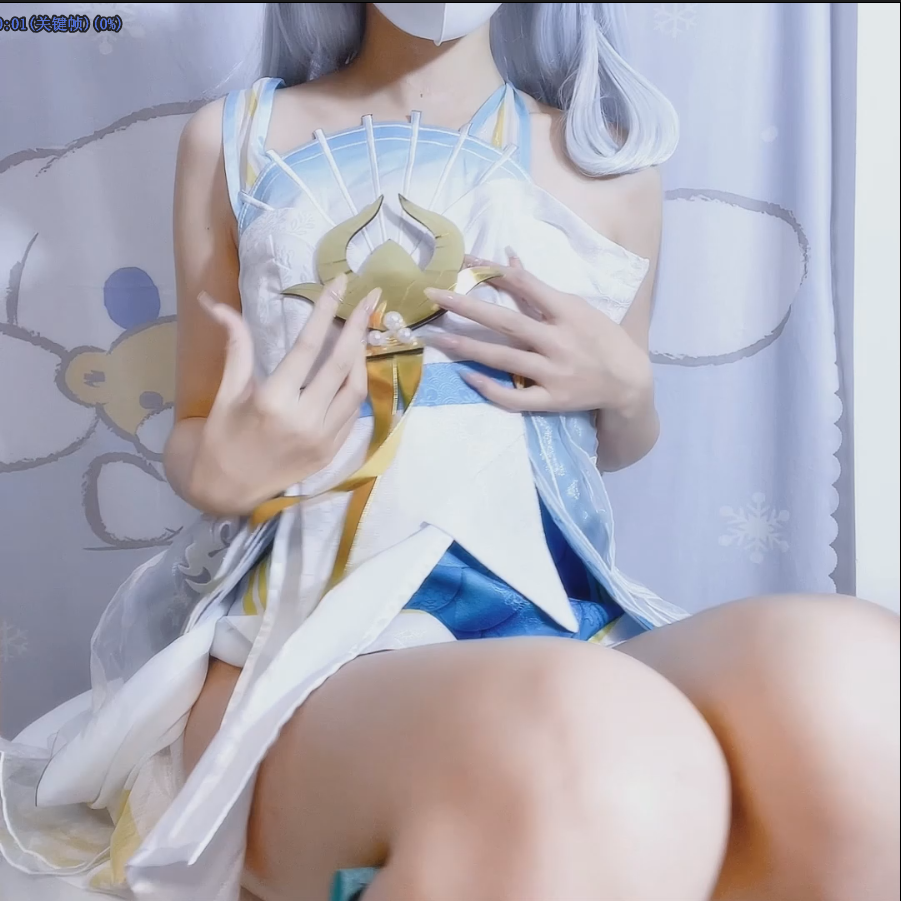 【新】推特福利姬月色-Cos游龙清影蓝宝石肛塞抽插嫩穴【2V】【363MB百度云】-福利岛